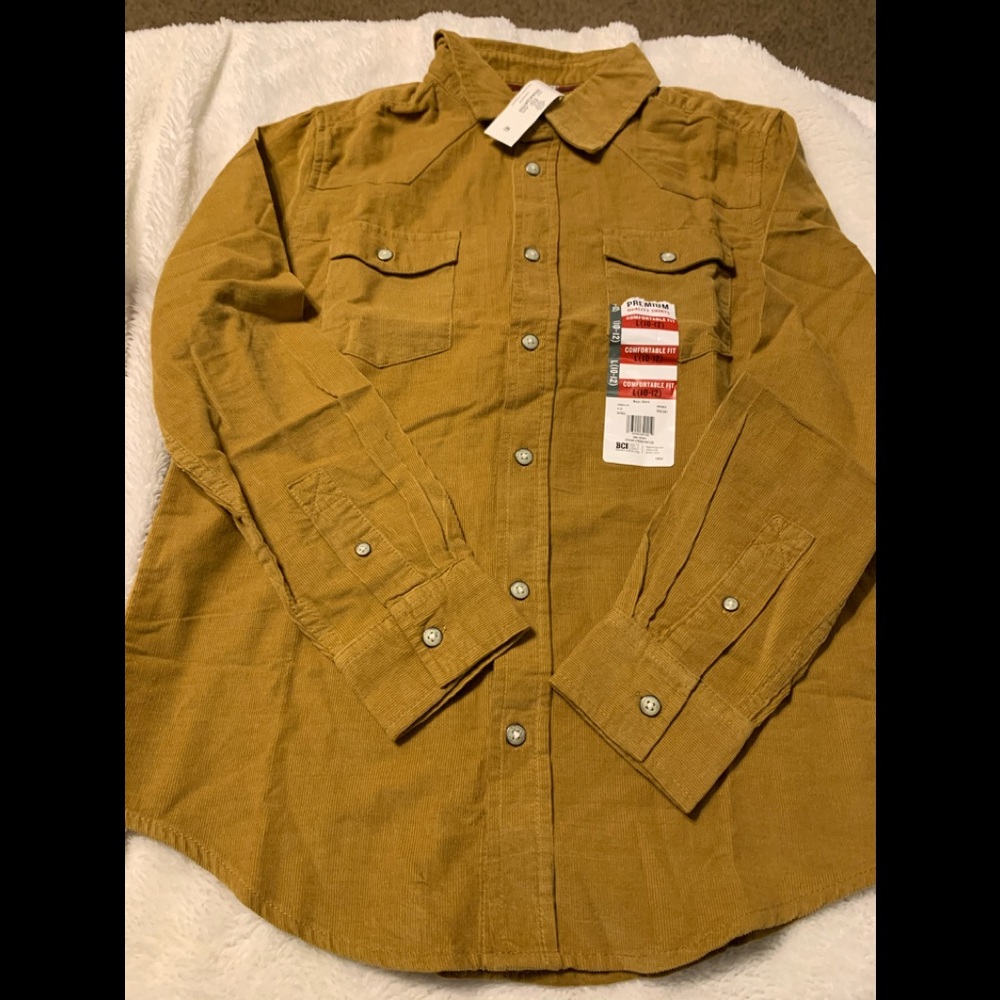 Boys Wrangler Brown Country look Shirt size 8 medium